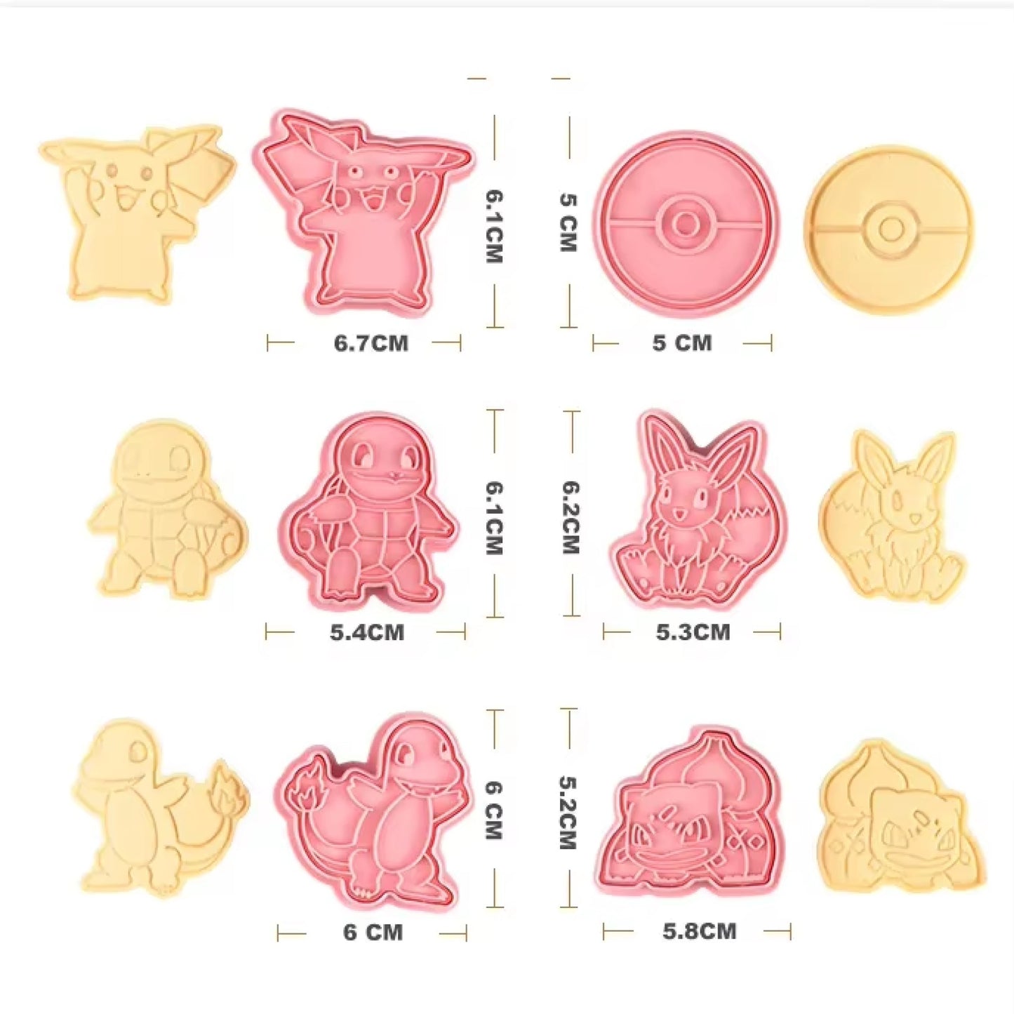 Lot de 6 emporte-pièce Pokemon