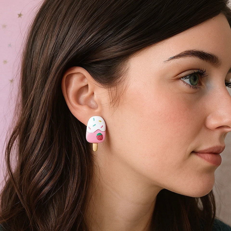 Boucles d'oreilles glaces gourmandes