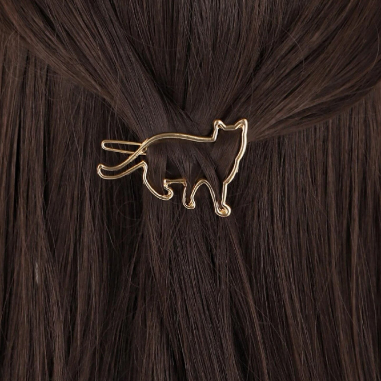 Epingle à cheveux chat doré