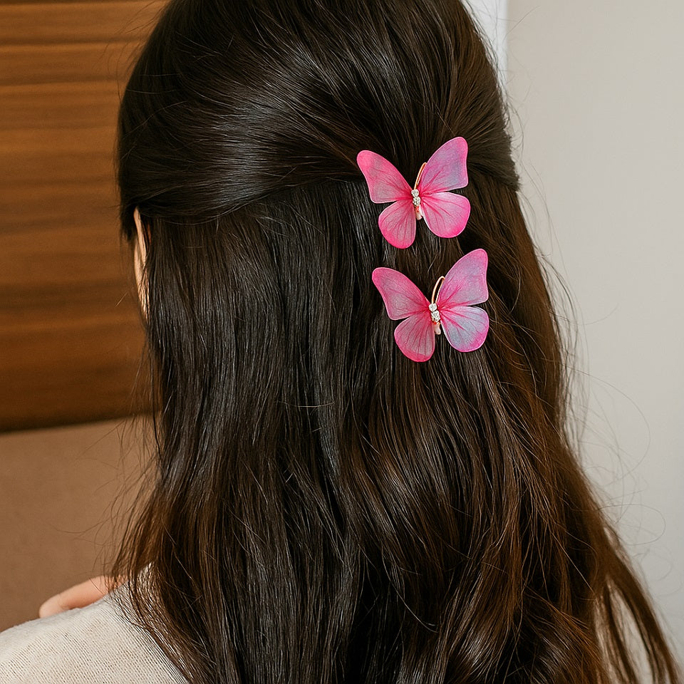 Lot de 2 pinces à cheveux papillons