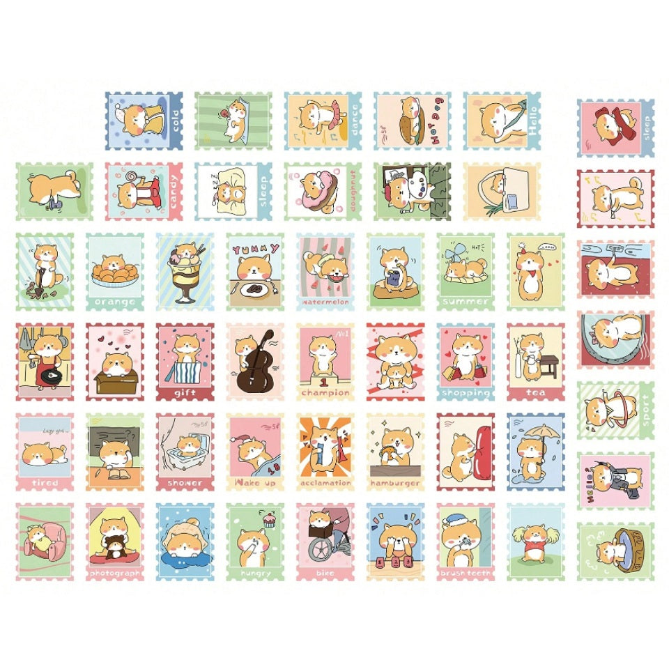 Lot de 20 stickers kawaii shiba inu (PROMO -22%)
