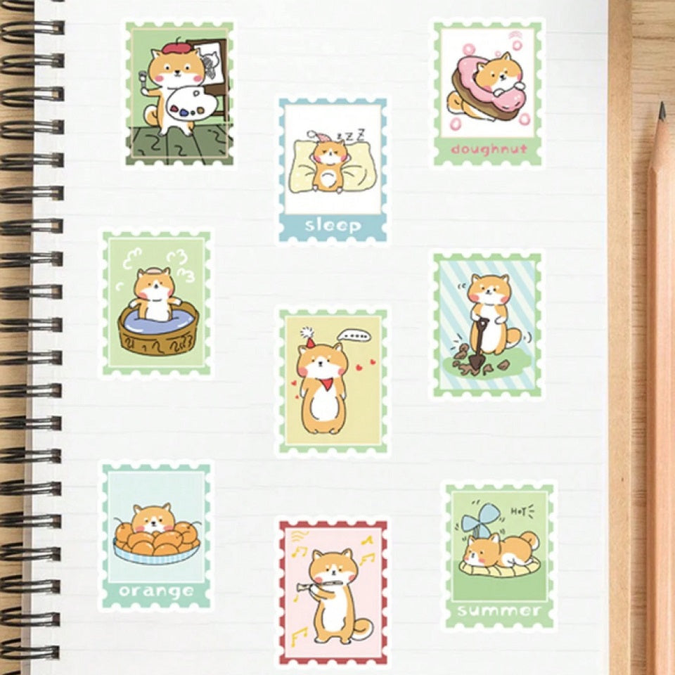 Lot de 20 stickers kawaii shiba inu (PROMO -22%)
