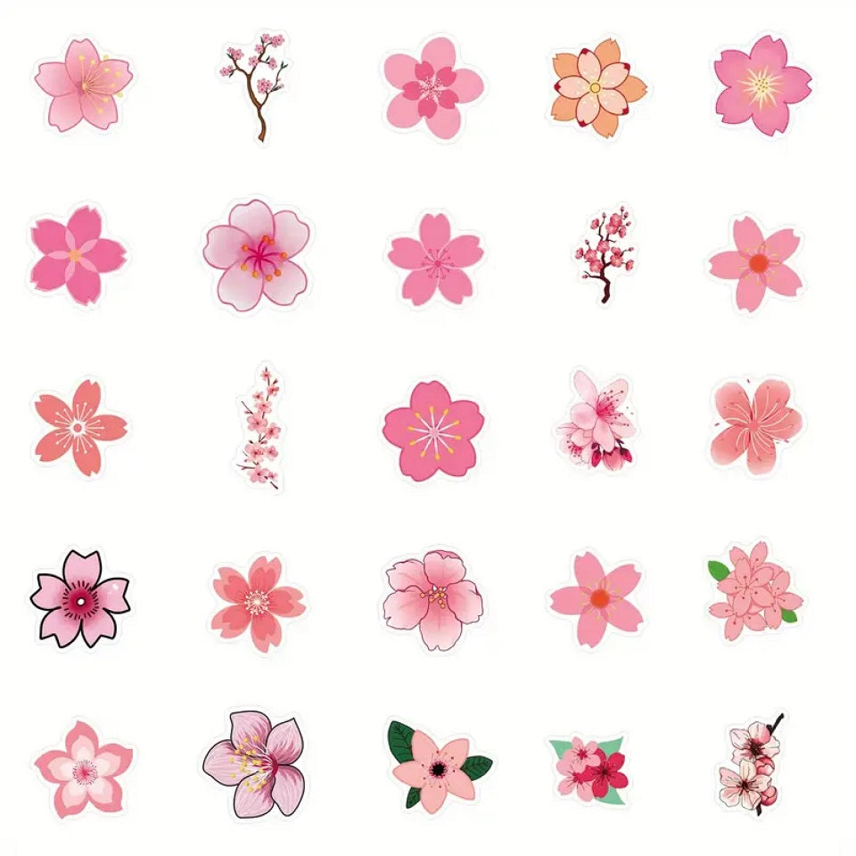 Lot de 20 stickers sakura