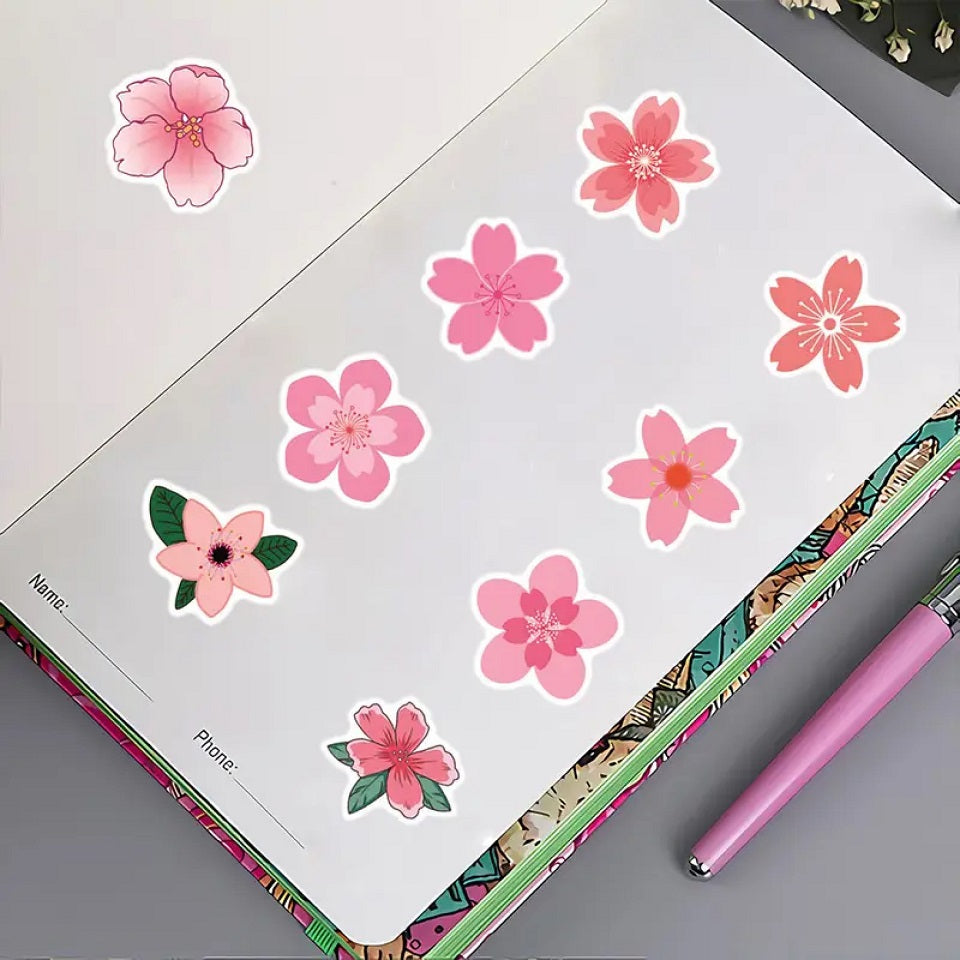 Lot de 20 stickers sakura