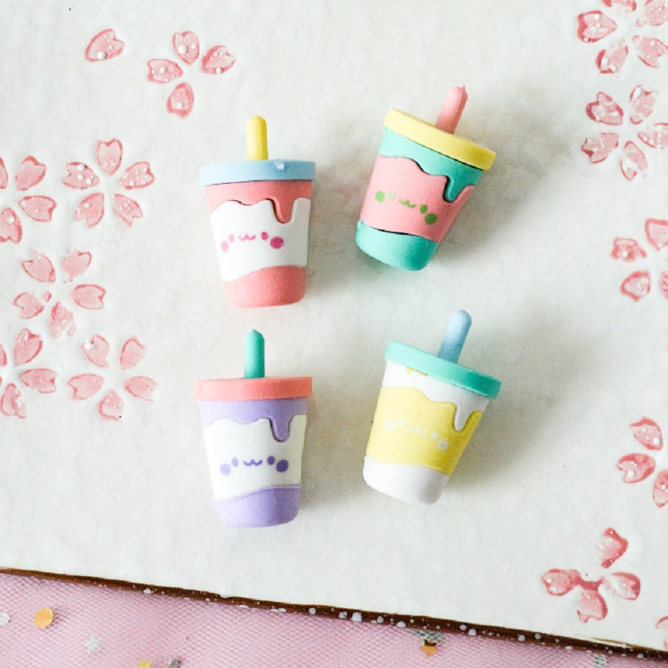 Lot de 4 gommes gobelet kawaii