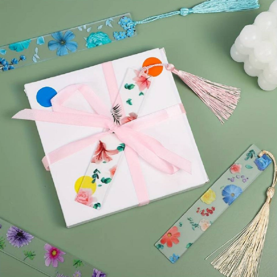Marque-page acrylique fleuri