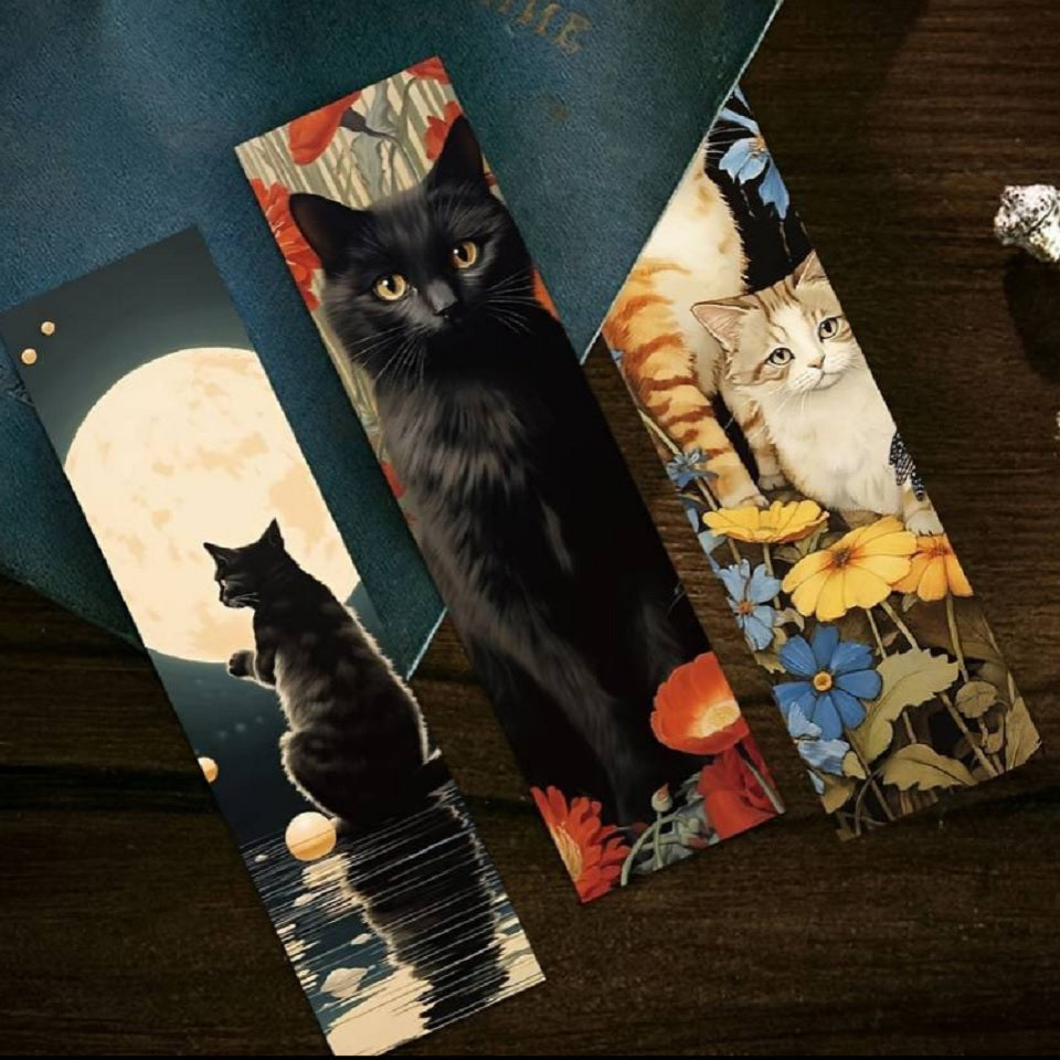 Marque-page cartonné chat