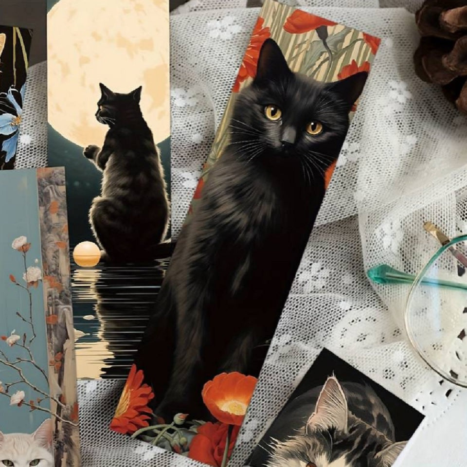 Marque-page cartonné chat