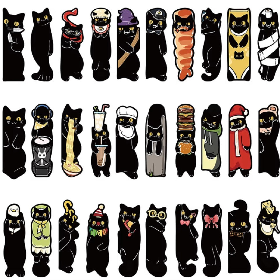 Marque-page cartonné chat noir