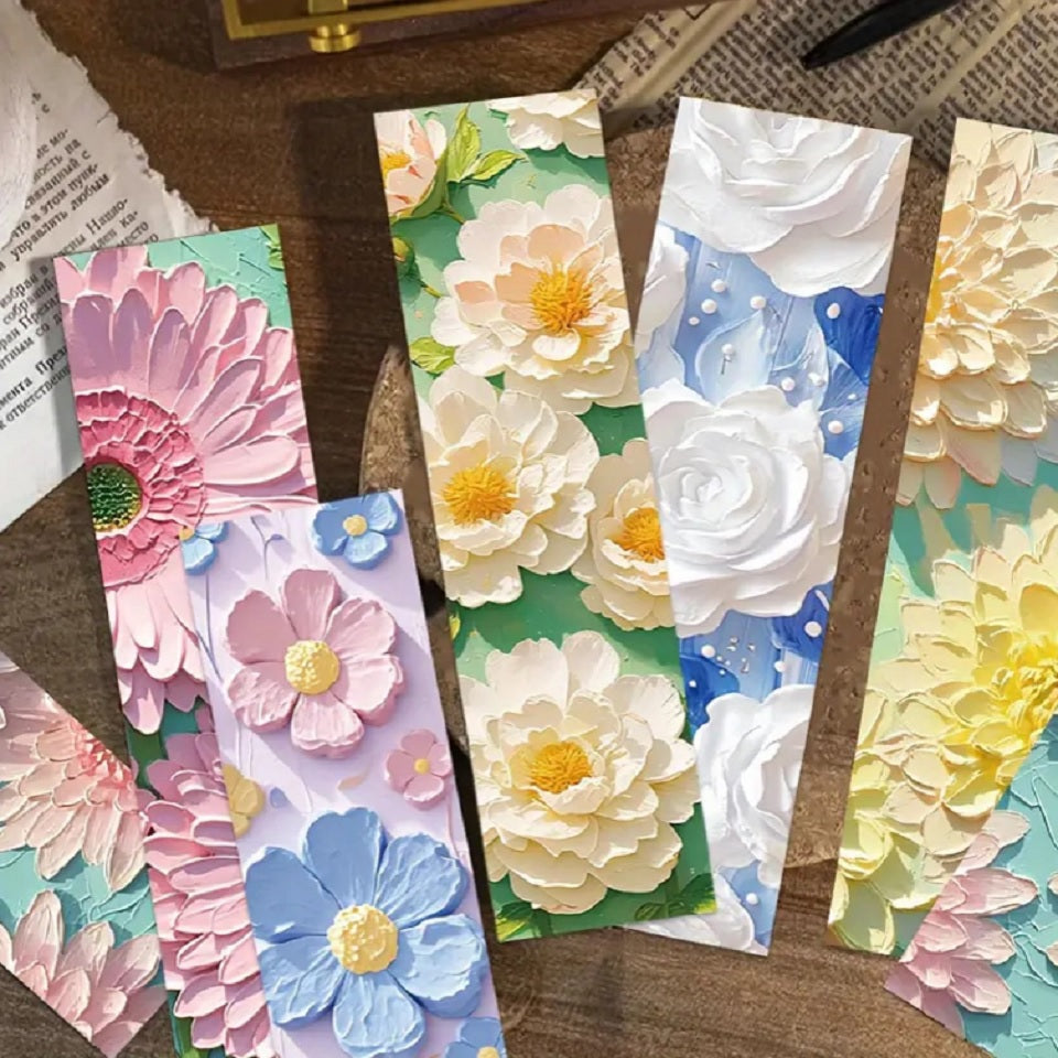 Marque-page cartonné fleuri