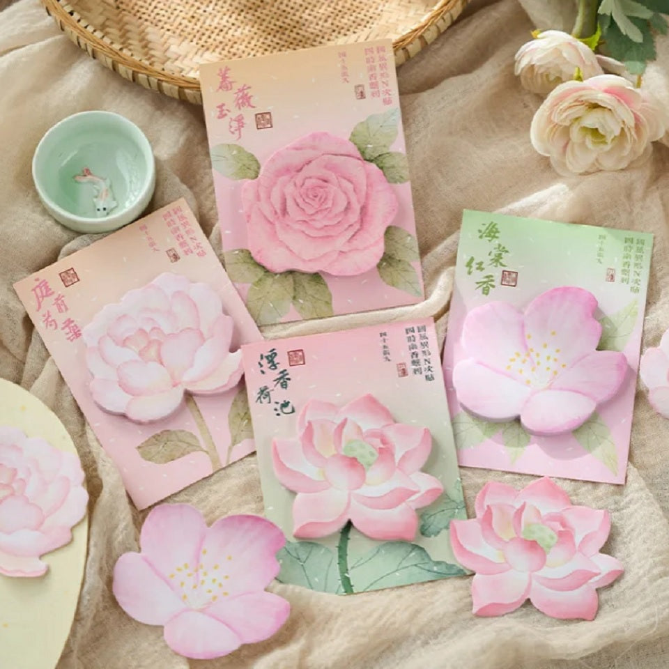 Mémo fleurs roses
