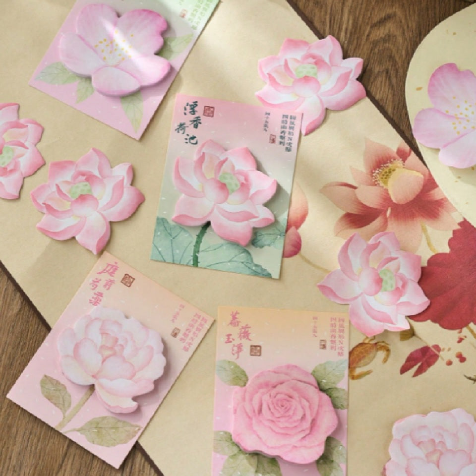Mémo fleurs roses