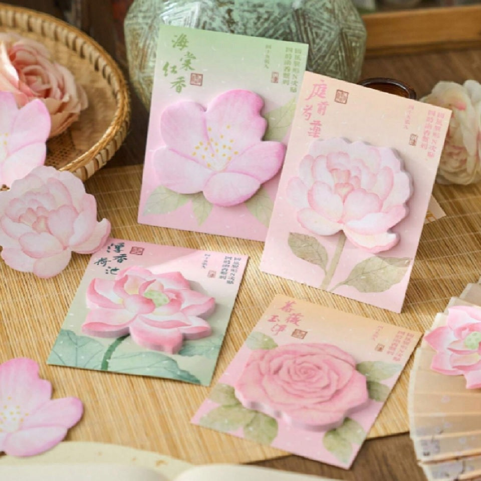 Mémo fleurs roses
