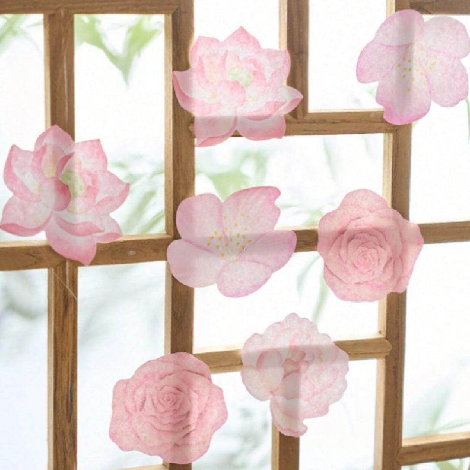 Mémo fleurs roses