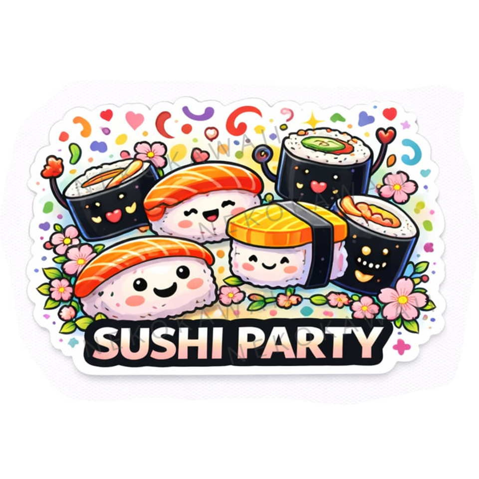 Sticker prénom personnalisé sushis et makis