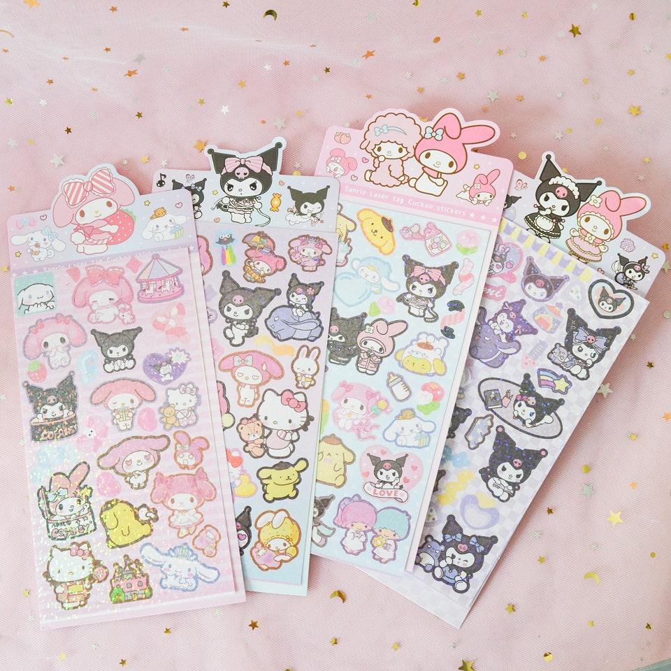 Planche de stickers pailletés Sanrio