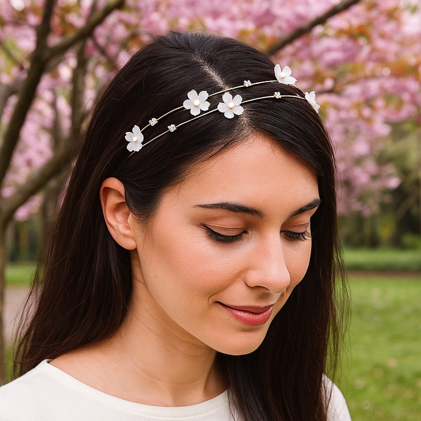 Serre-tĂȘte sakura strass