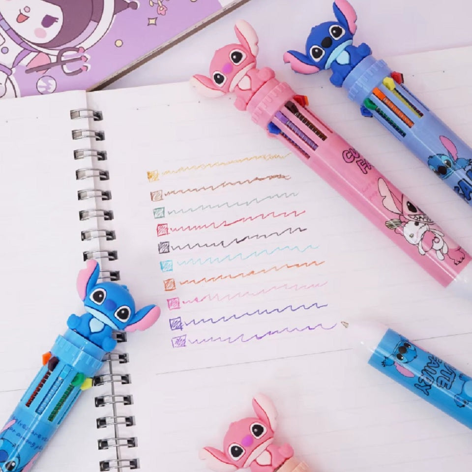 Stylo 10 couleurs Stitch