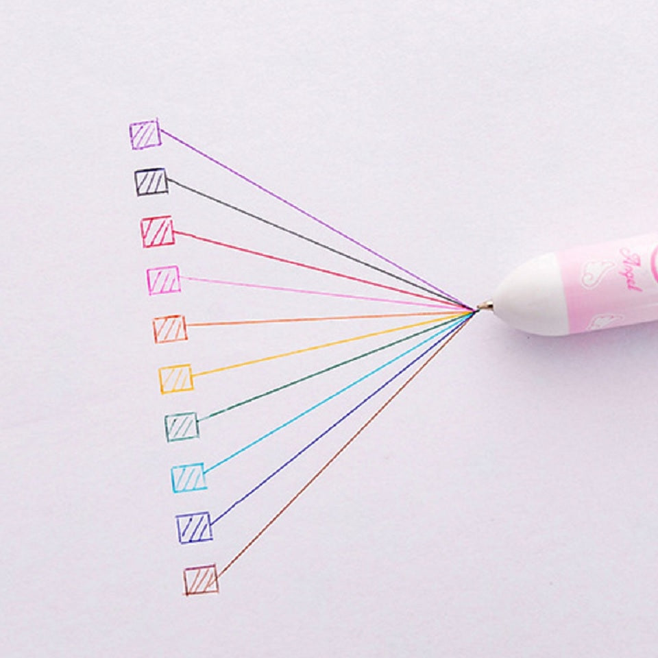 Stylo 10 couleurs patte de chat