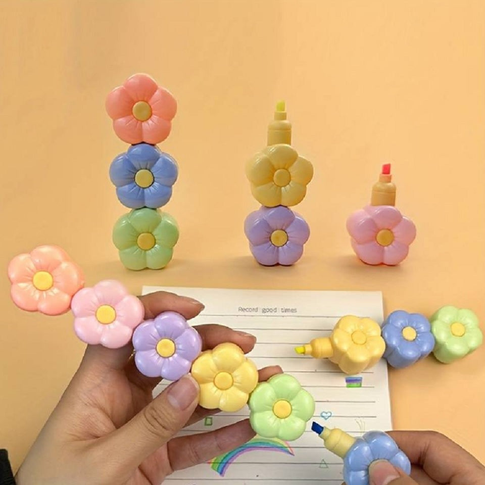 Surligneurs empilables fleurs (PROMO -16%)