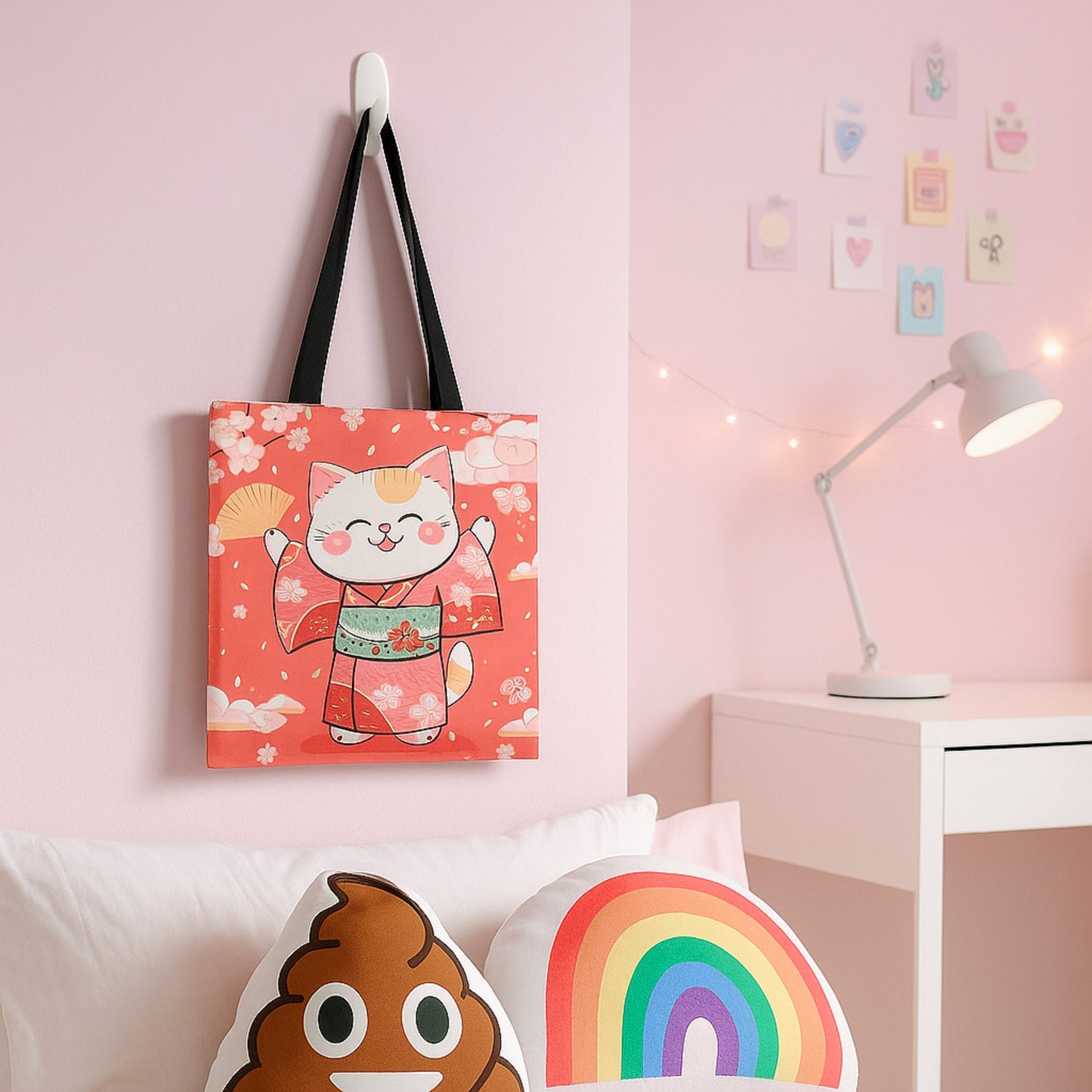 Tote bag chat en kimono