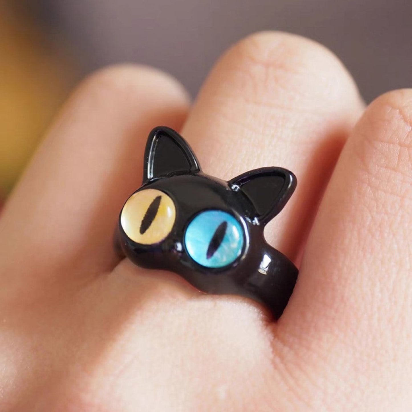 Bague chat yeux vairons
