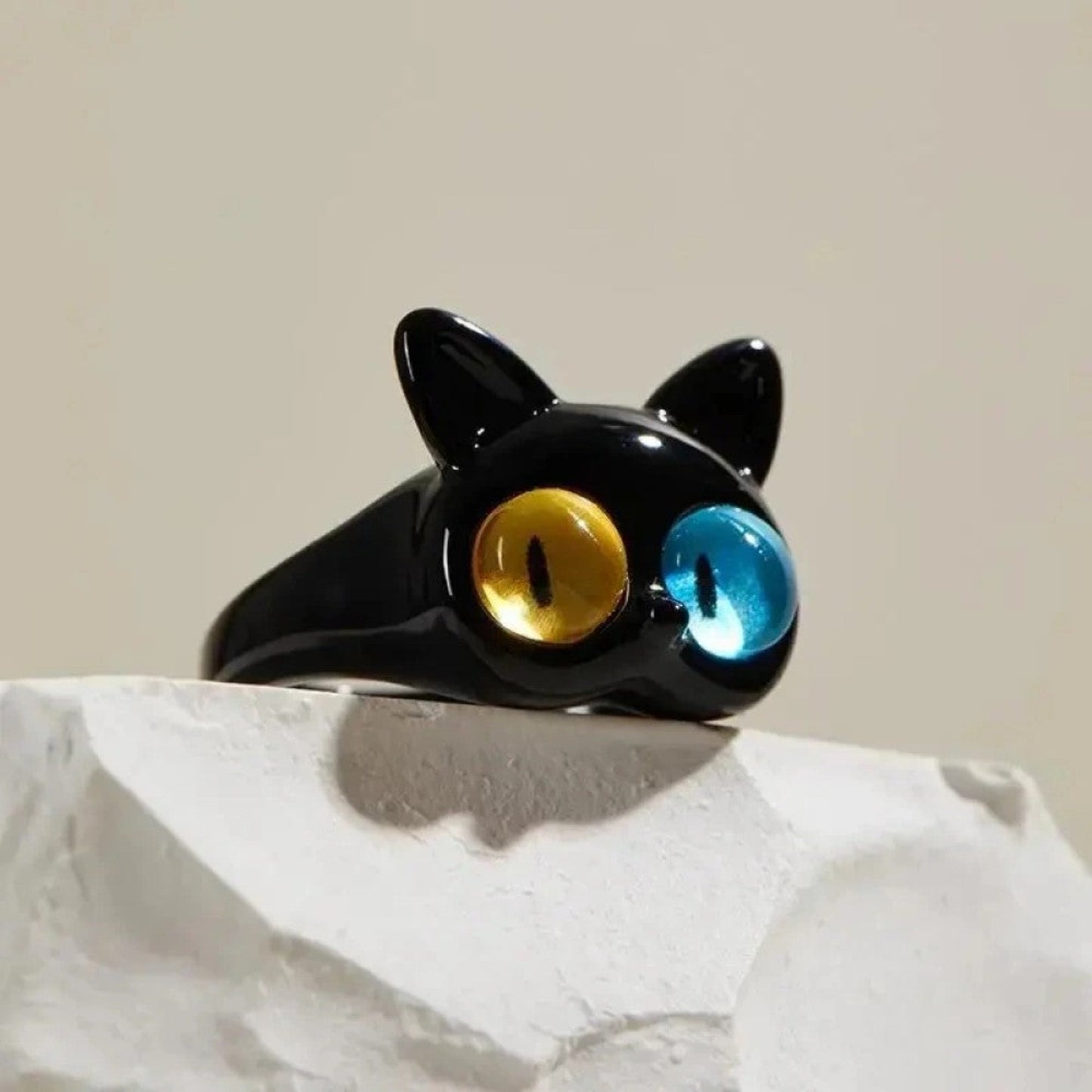 Bague chat yeux vairons