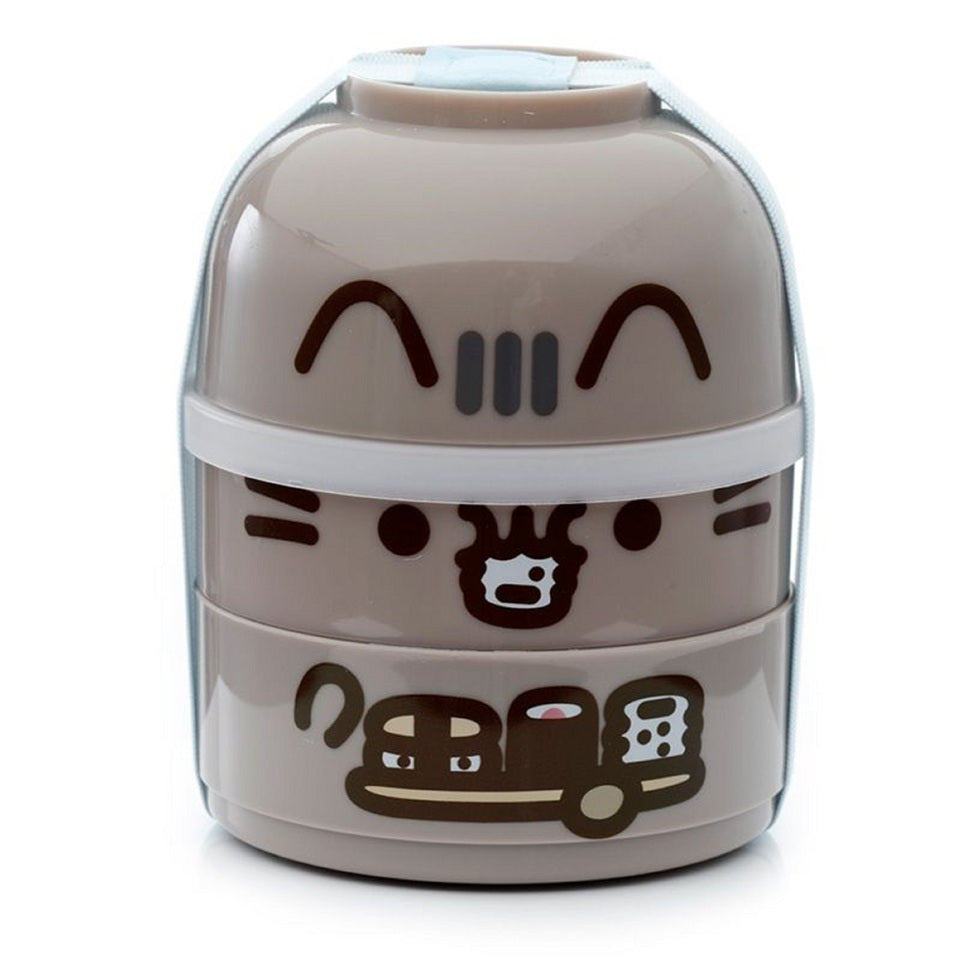 boite repas bento box au design pusheen pour transporter les repas. idéal pour pique-nique. Design mignon kawaii et pratique avec plusieurs compartiments