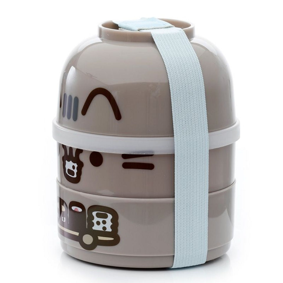boite repas bento box au design pusheen pour transporter les repas. idéal pour pique-nique. Design mignon kawaii et pratique avec plusieurs compartiments