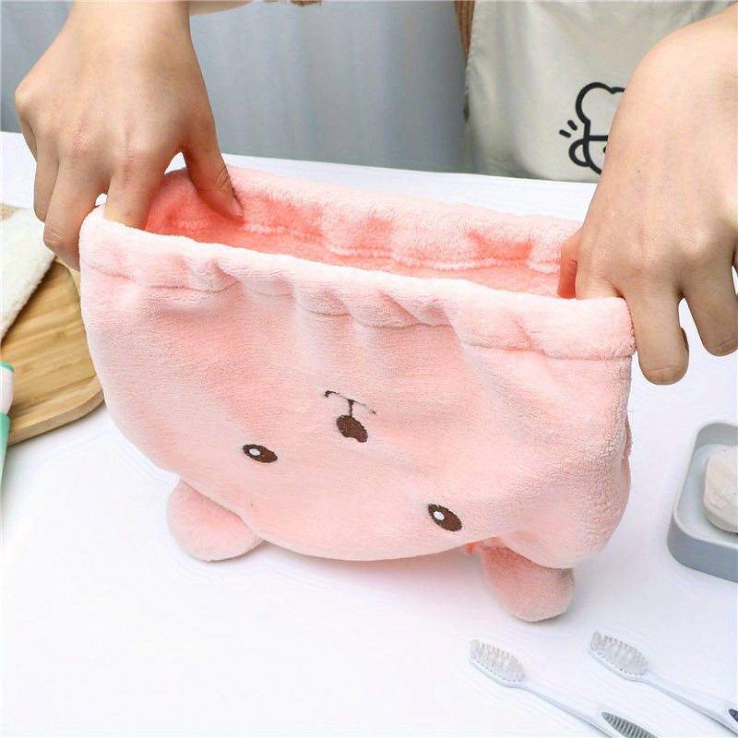 Serviette ourson pour cheveux
