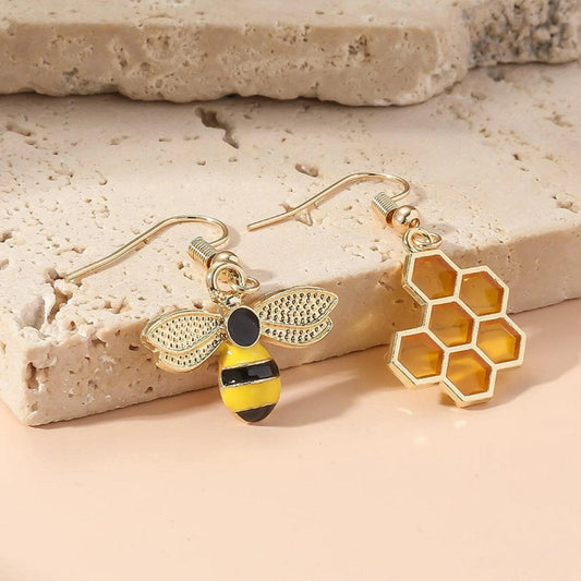 Boucles d'oreilles abeille et miel