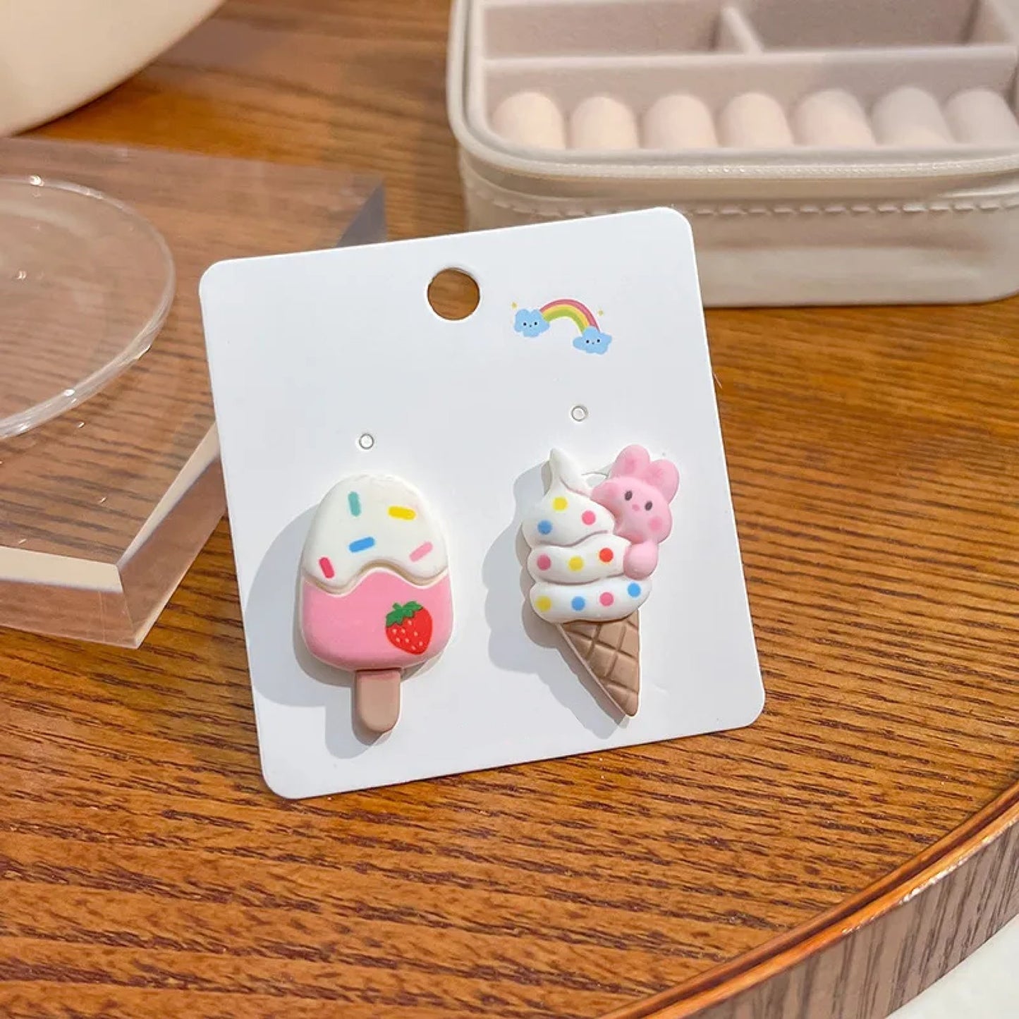 Boucles d'oreilles glaces gourmandes