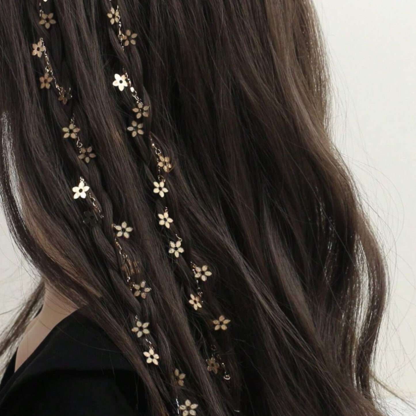 Chainette de cheveux fleurs