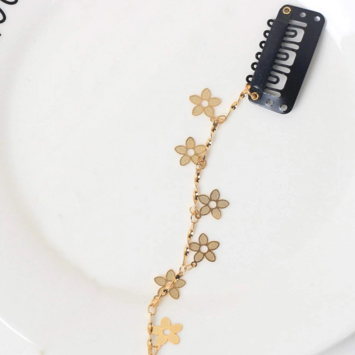 Chainette de cheveux fleurs