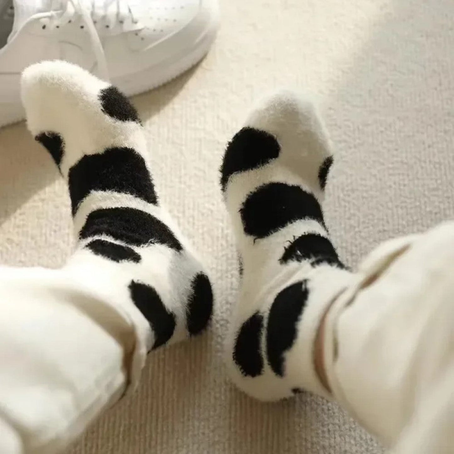 Chaussettes pilou motif vache