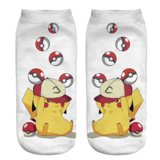 Chaussettes pokeballs Pikachu