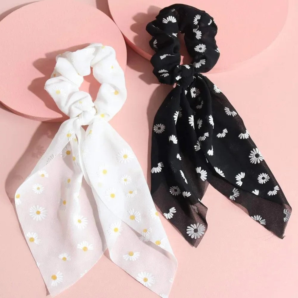 Chouchou foulard marguerites