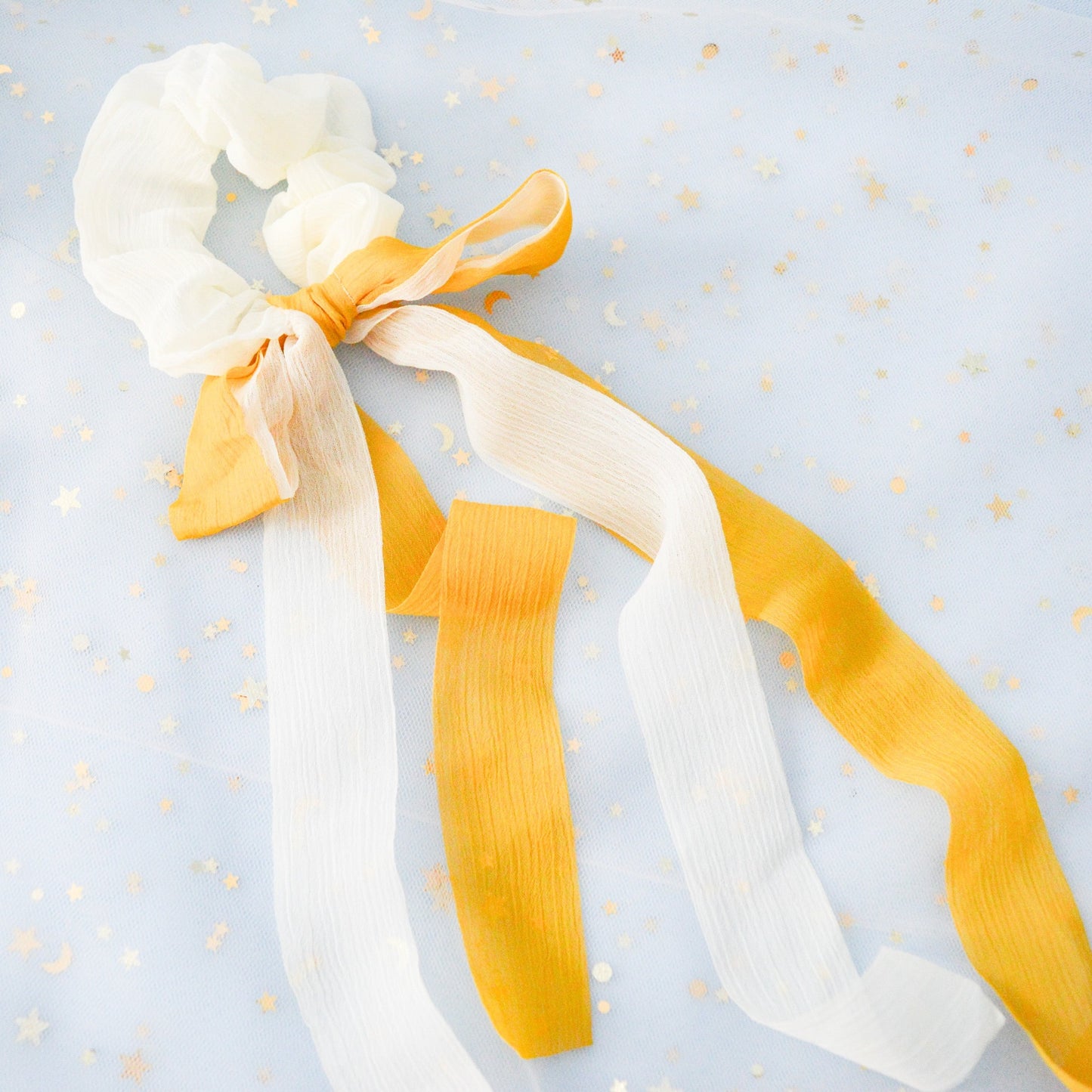 Chouchou foulard double ruban (PROMO -20%)