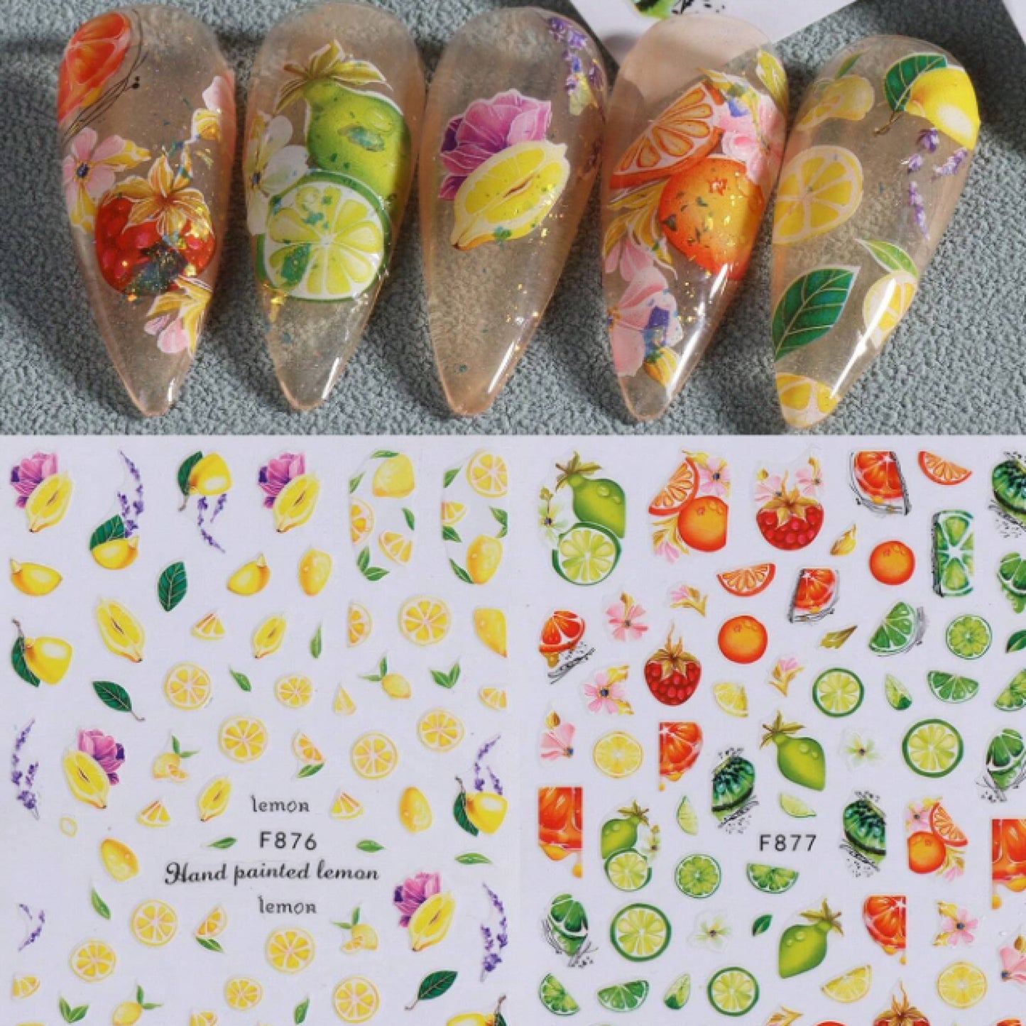 Déco nail art agrumes