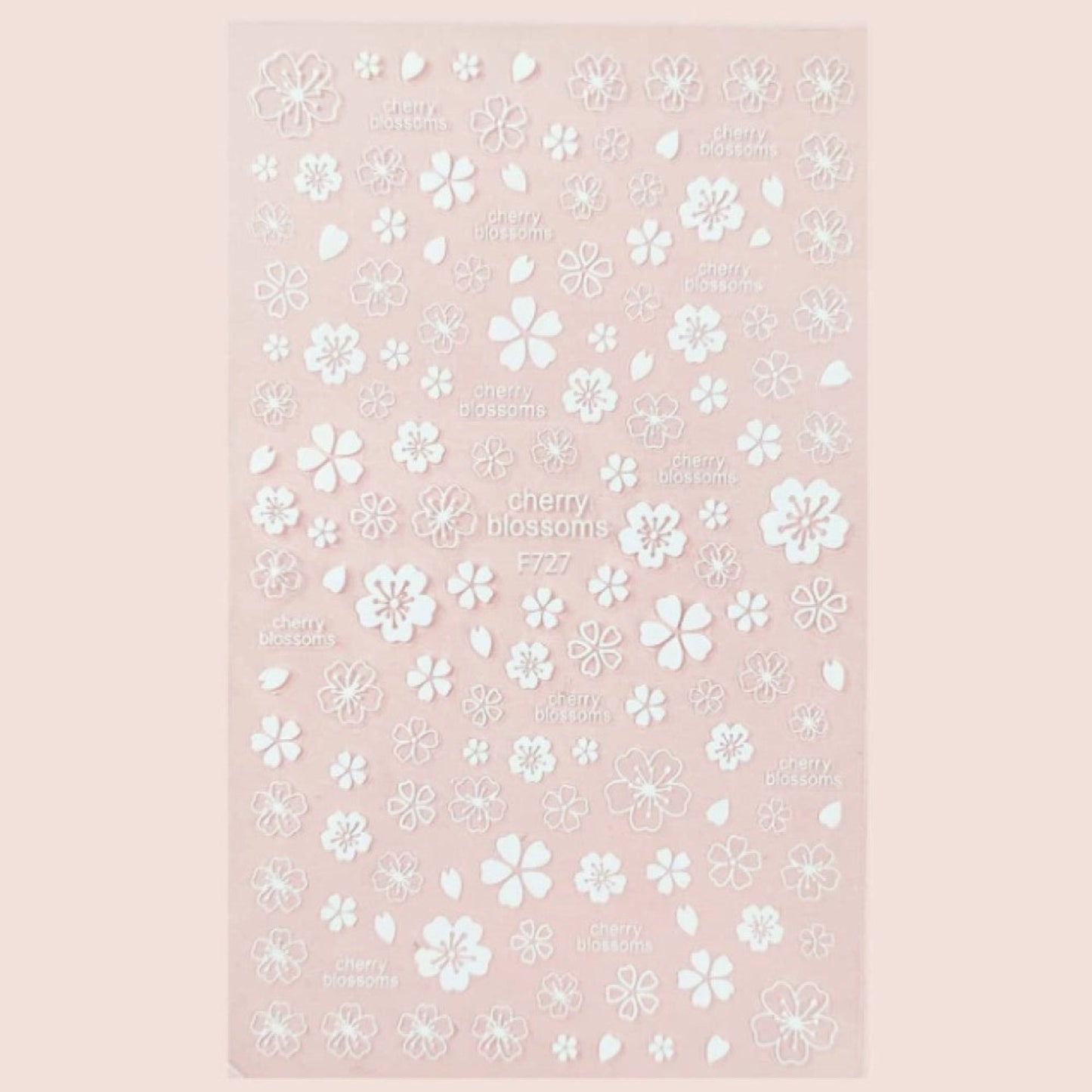 Lot de 2 Déco nail art fleurs de sakura blanches