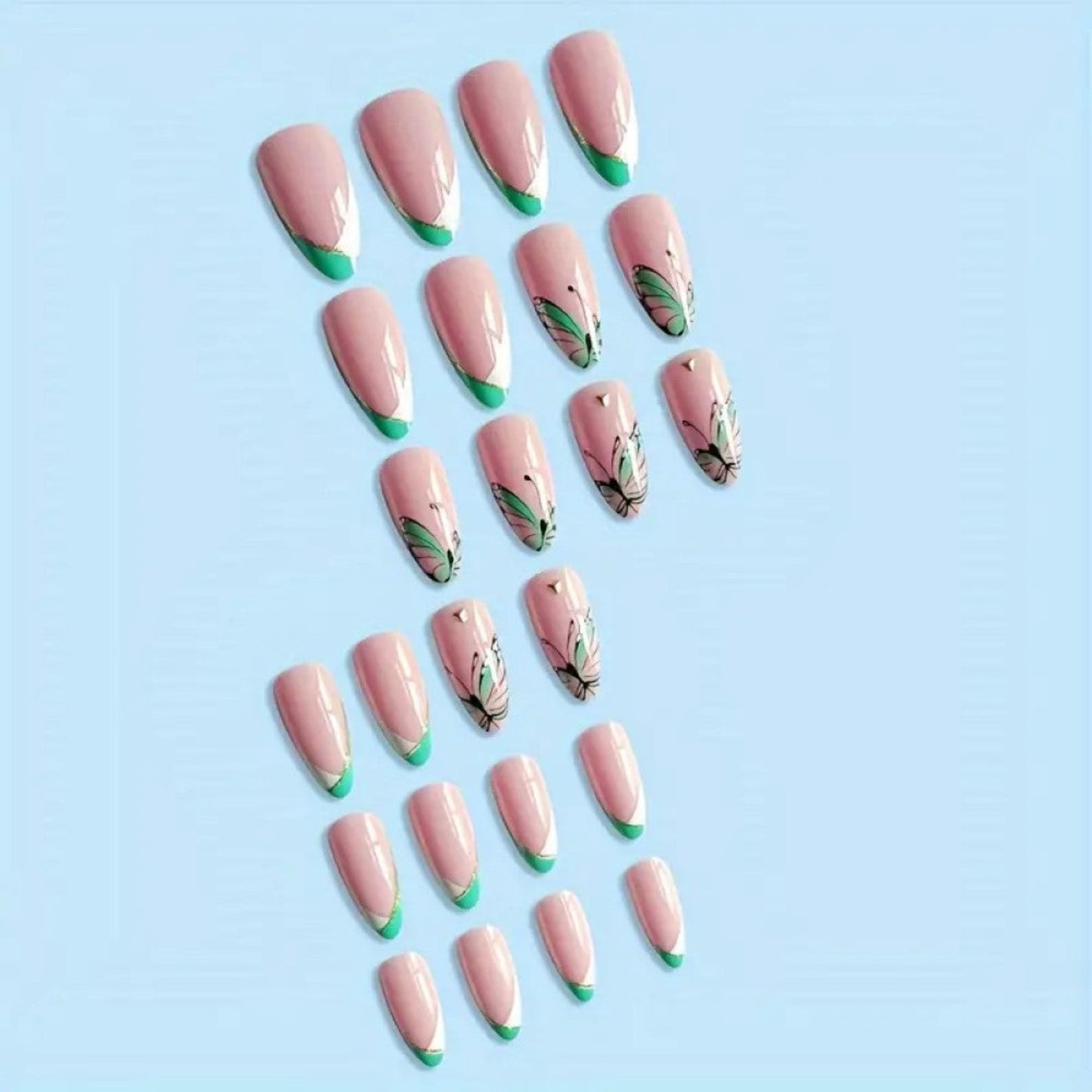 Faux ongles press on nails motif papillons