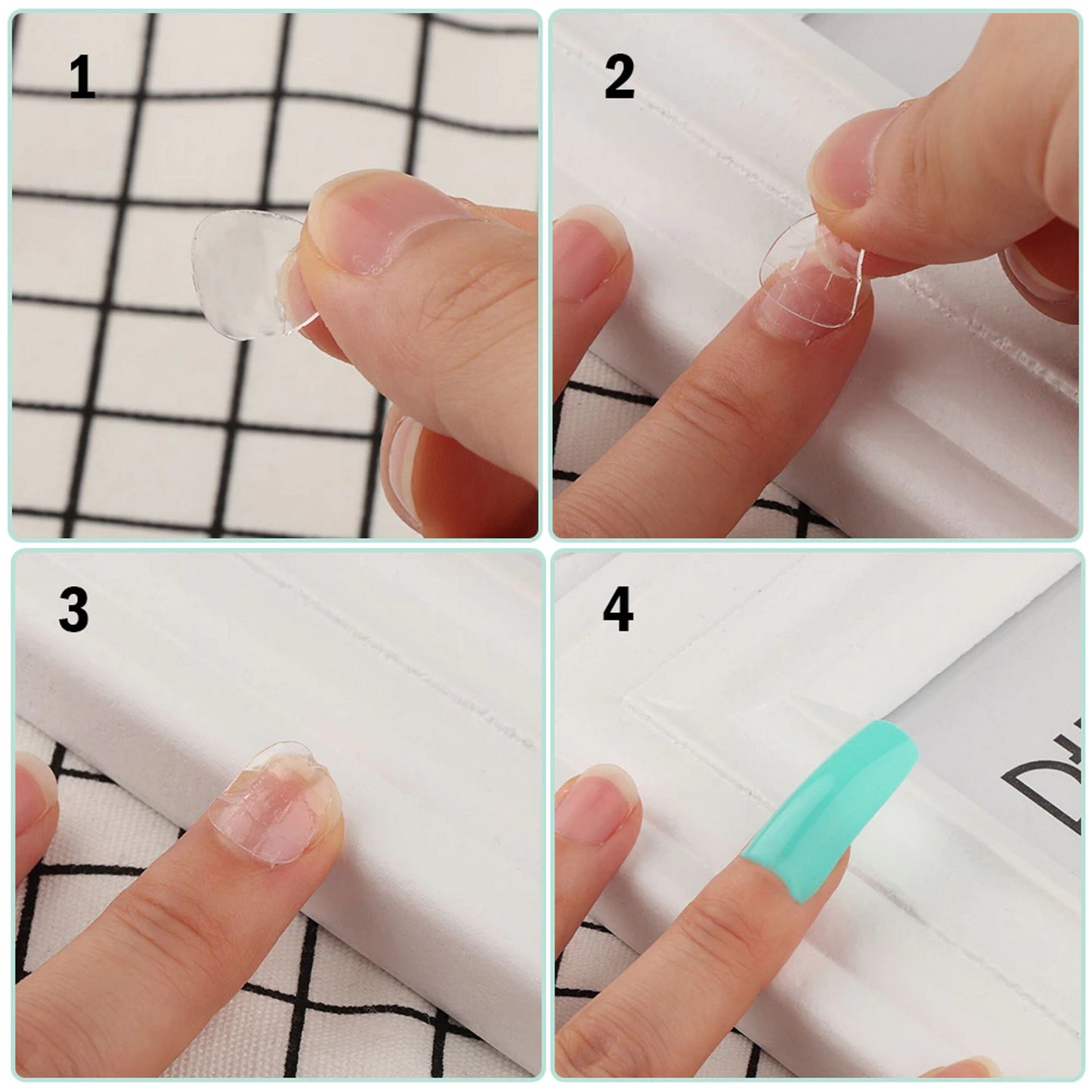 Faux ongles press on nails motif nuages
