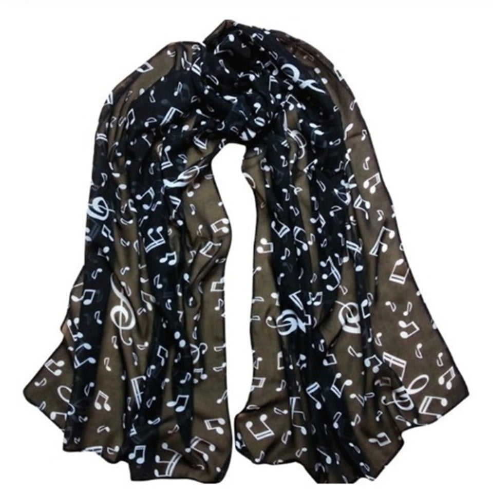 un foulard coloré léger à l'imprimé notes de musique