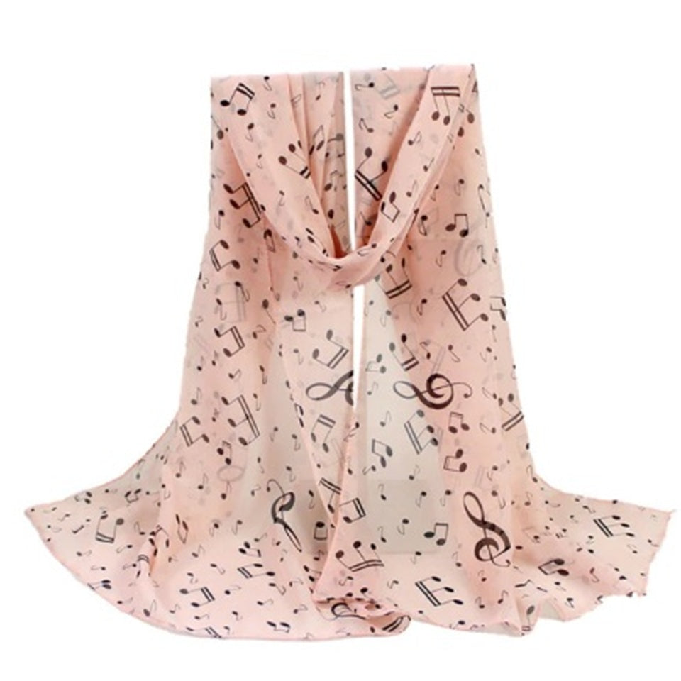 un foulard coloré léger à l'imprimé notes de musique