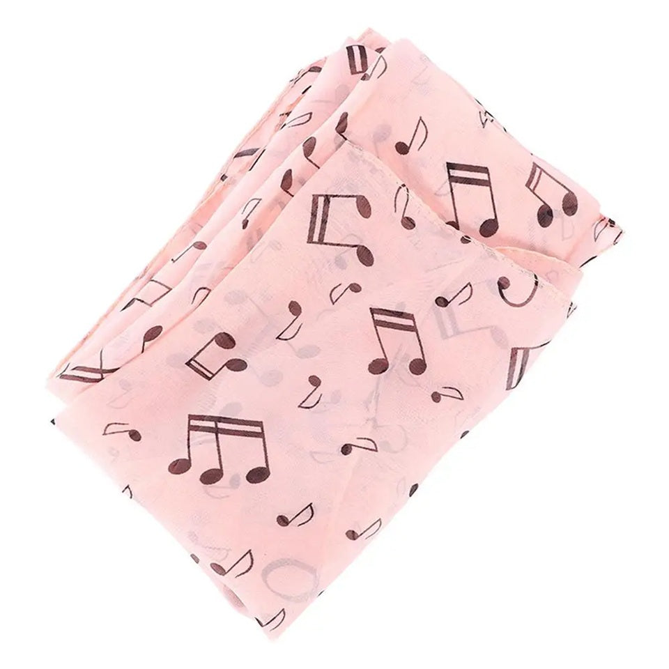un foulard coloré léger à l'imprimé notes de musique