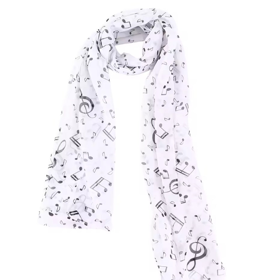 un foulard coloré léger à l'imprimé notes de musique