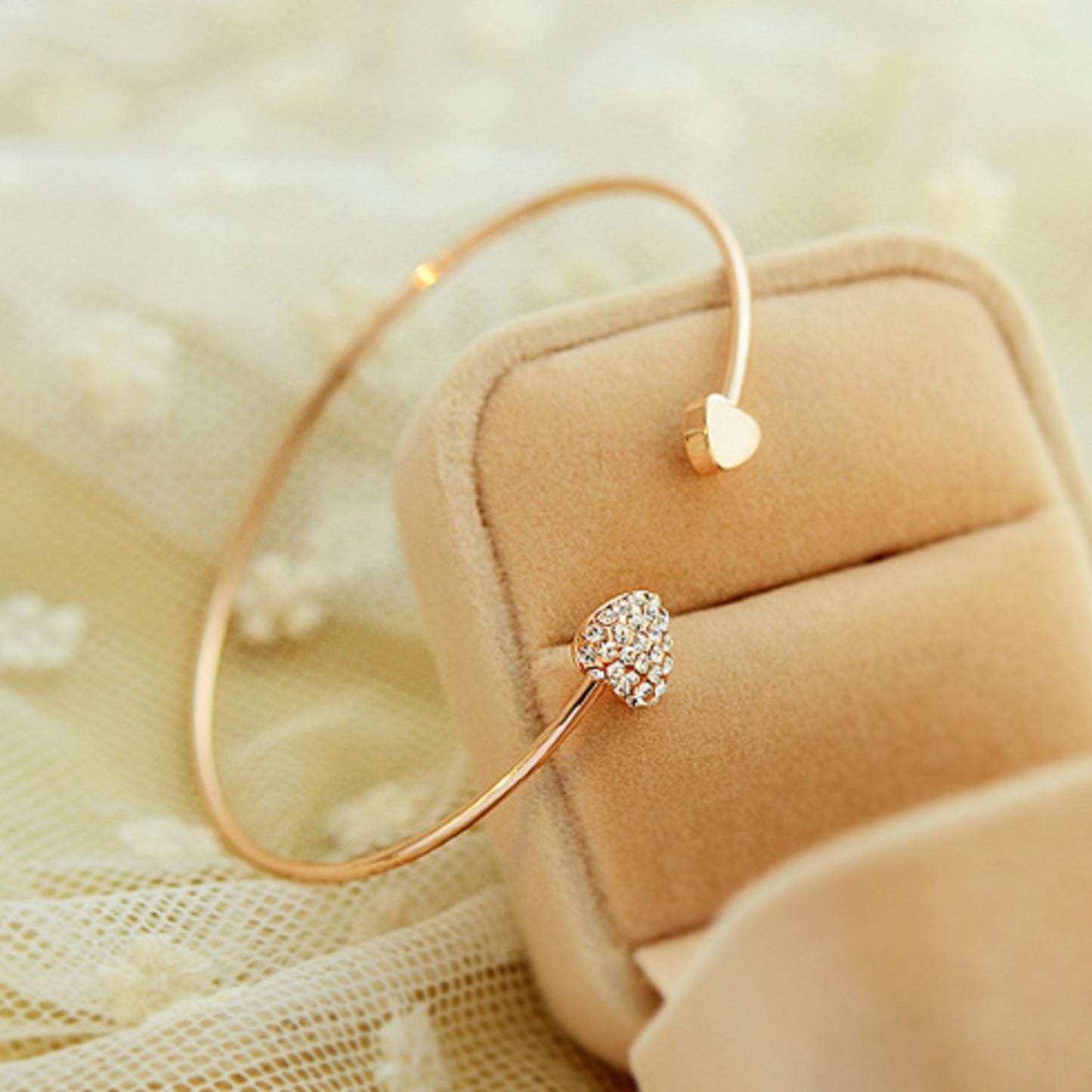 Jonc coeurs strass