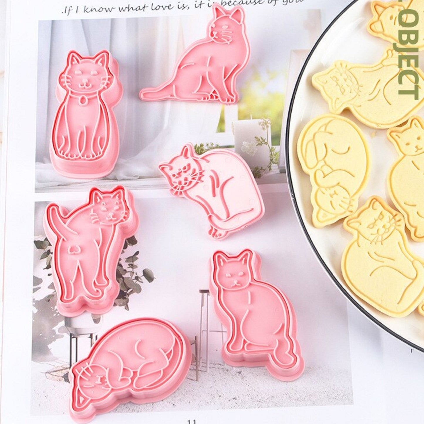 Lot de 6 emporte-pièce chat