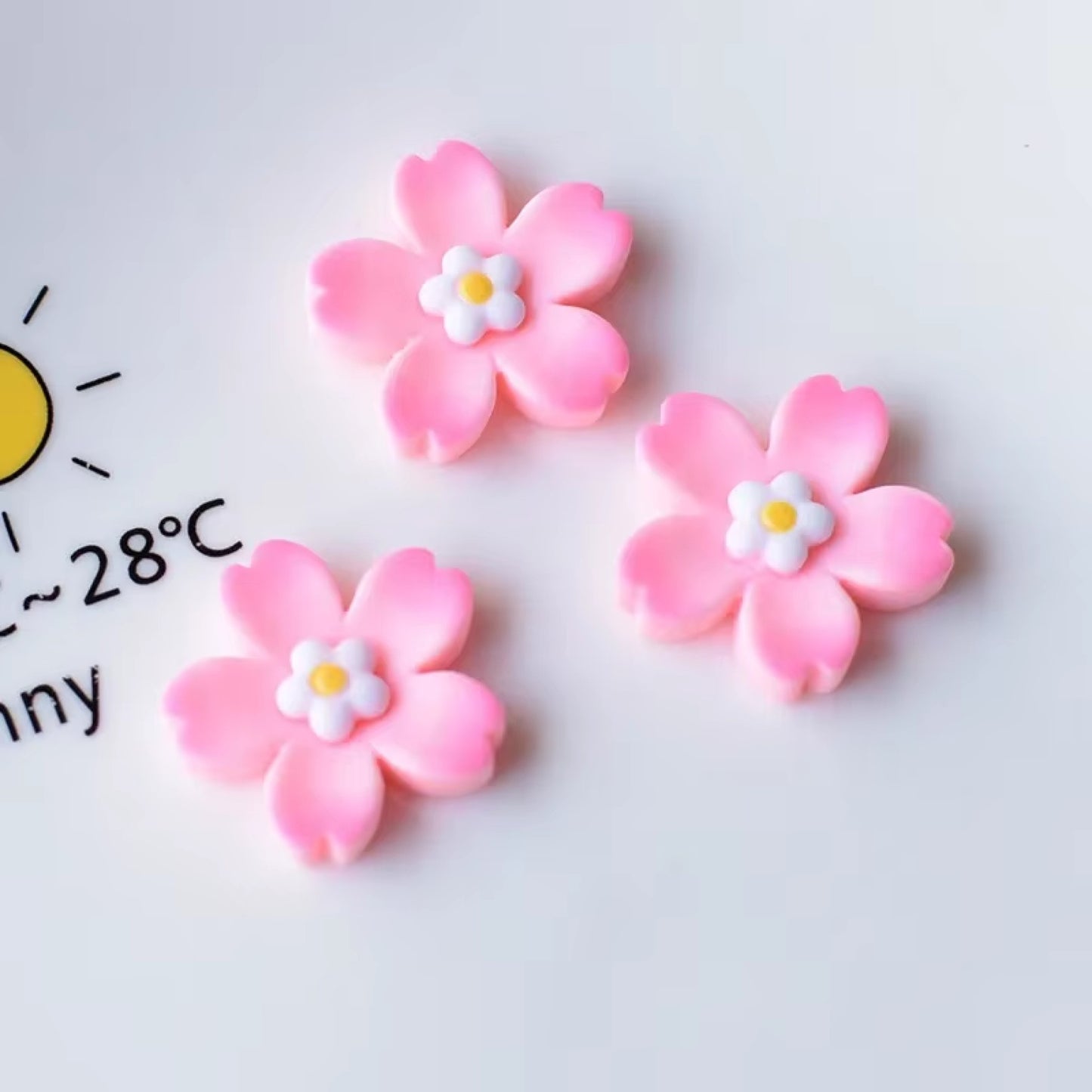 Lot de 2 magnets fleur de sakura