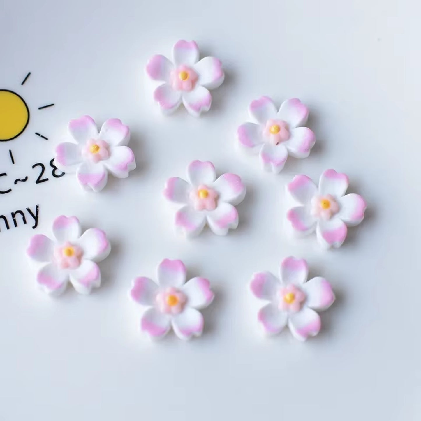 Lot de 2 magnets fleur de sakura